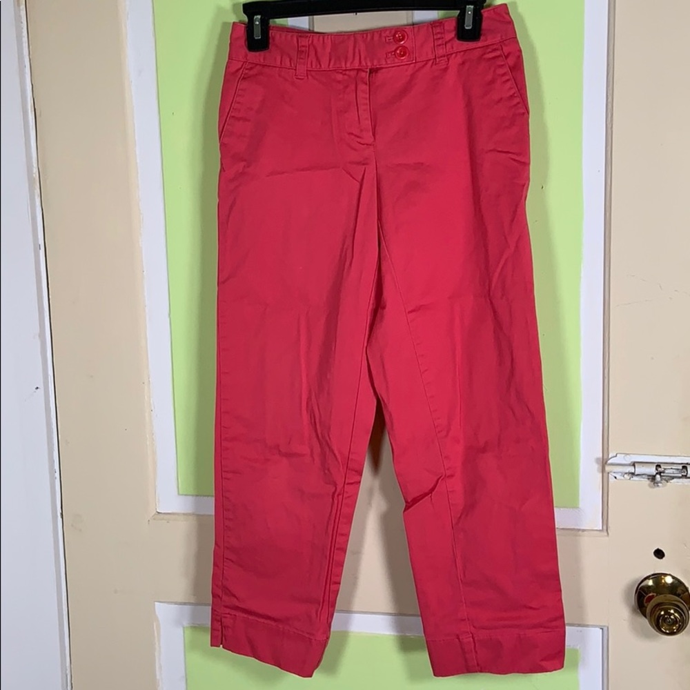 Vineyard Vines trousers size 0 azalea pink preppy classic cropped length